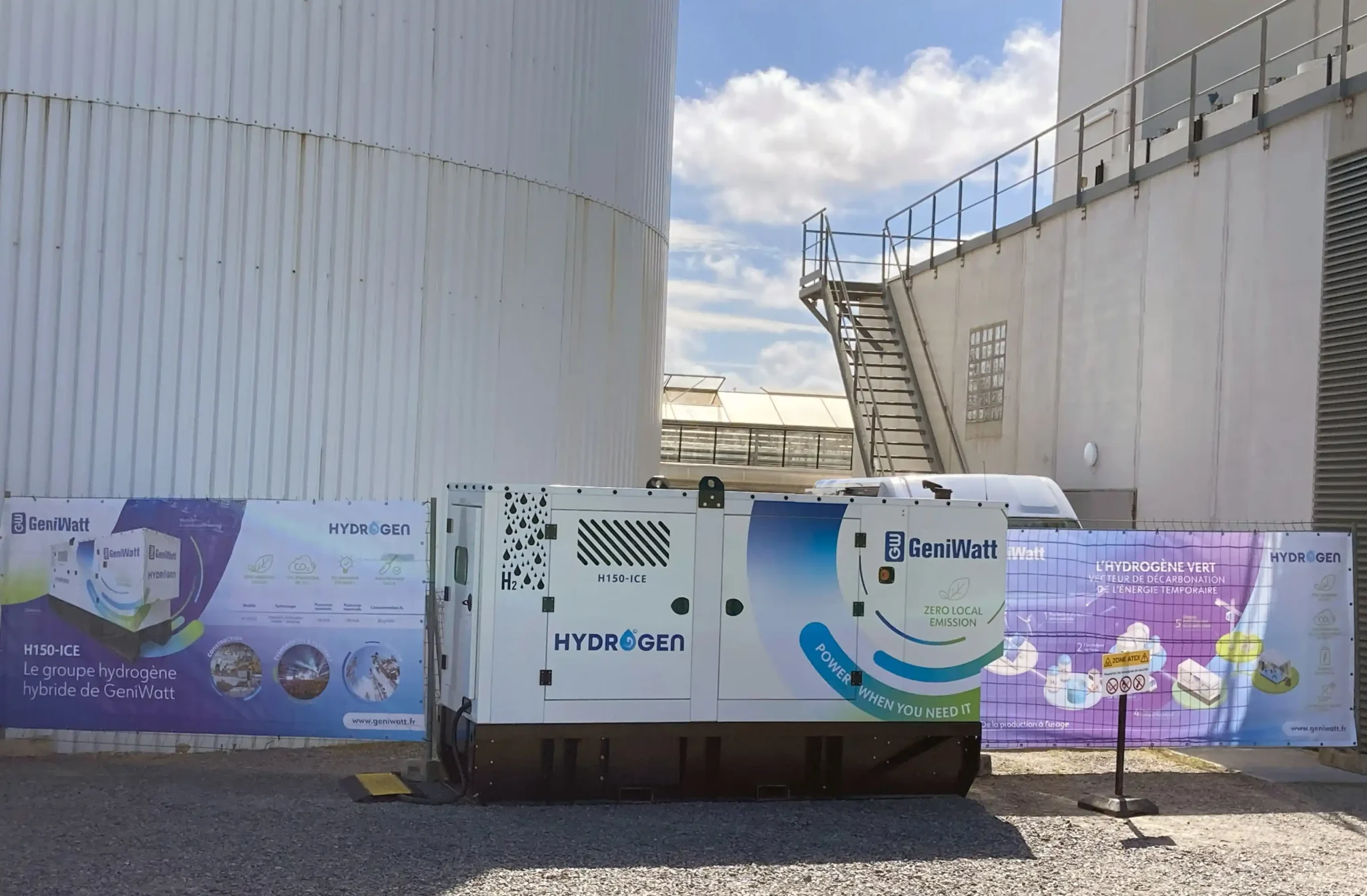 The H150-ICE from GeniWatt / Hydrogen Hybrid Genset for Clean and Efficient Power