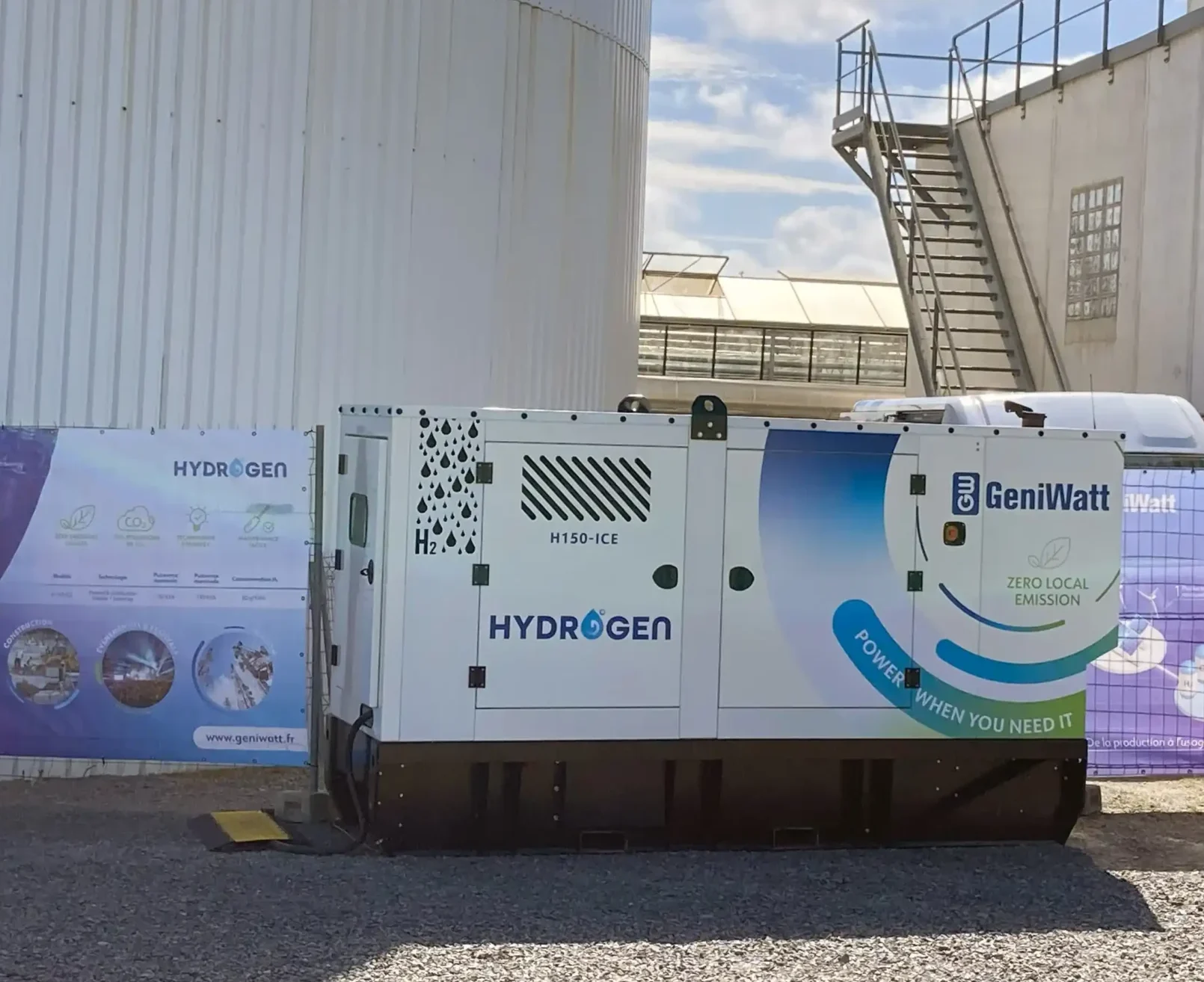 The H150-ICE from GeniWatt / Hydrogen Hybrid Genset for Clean and Efficient Power